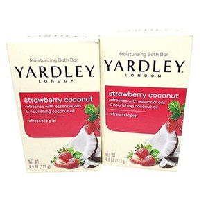 2 Yardley London Moisturizing Bath Bar Soap Strawberry Coconut Sulfate Free